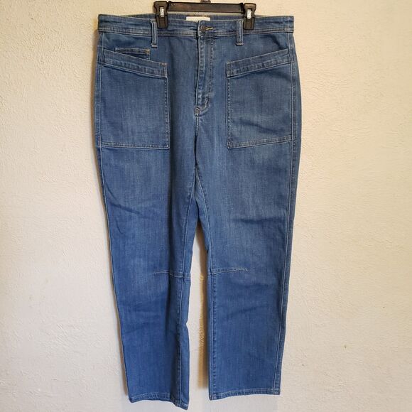 Sundance Agnes Pants Straight Leg Denim Boho Minimalist Jeans Medium Blue 16 - Picture 3 of 7